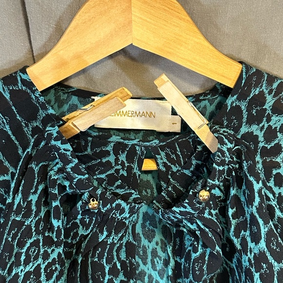 Zimmerman Long Sleeve Animal Print Blouse - Picture 3 of 8